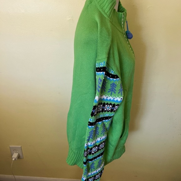 Quacker Factory Green Patterned Womens Full Zip Sweater Size XL - Picture 5 of 8